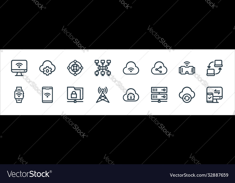 Network line icons linear set quality Vector Image Network line icons linear set quality