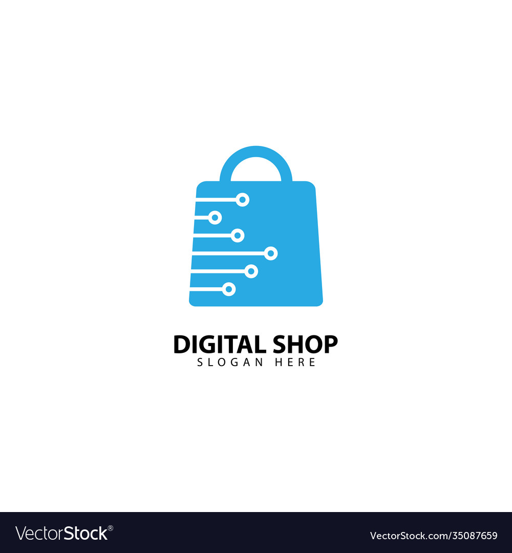 Online shop logo design template Royalty Free Vector Image