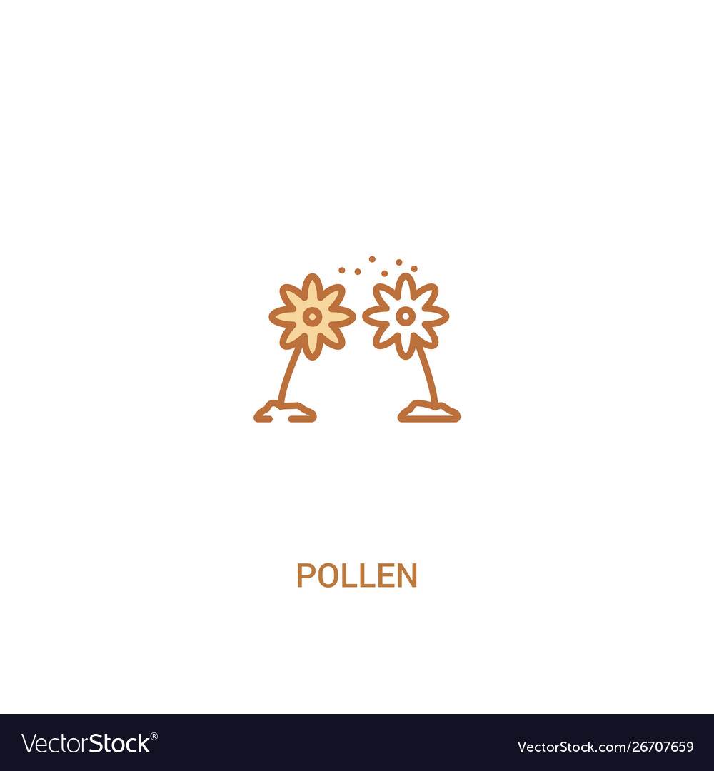 Pollen concept 2 colored icon simple line element vector image Pollen concept 2 colored icon simple line element