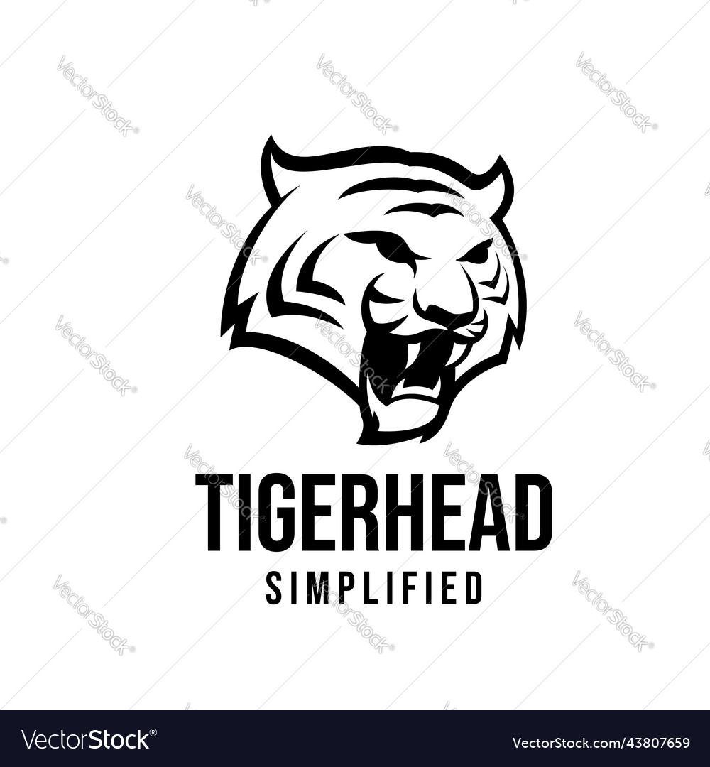 Premium tiger head black logo icon design