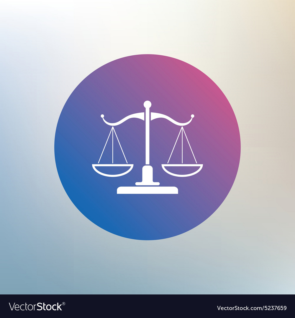 Scales of justice sign icon court of law symbol Vector Image