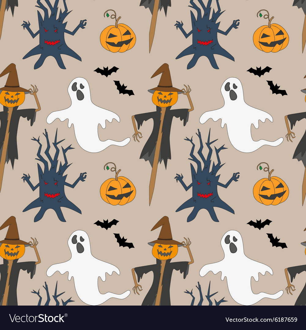 Seamless pattern with monsters print