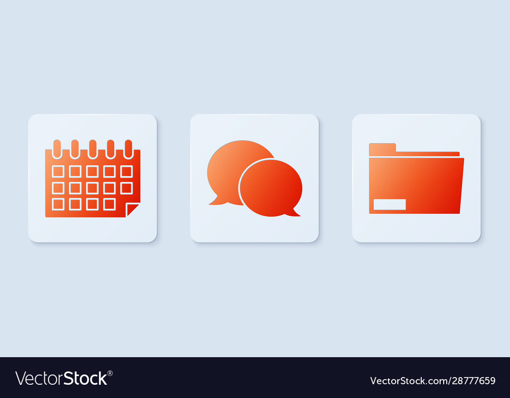 Set speech bubble chat calendar and document