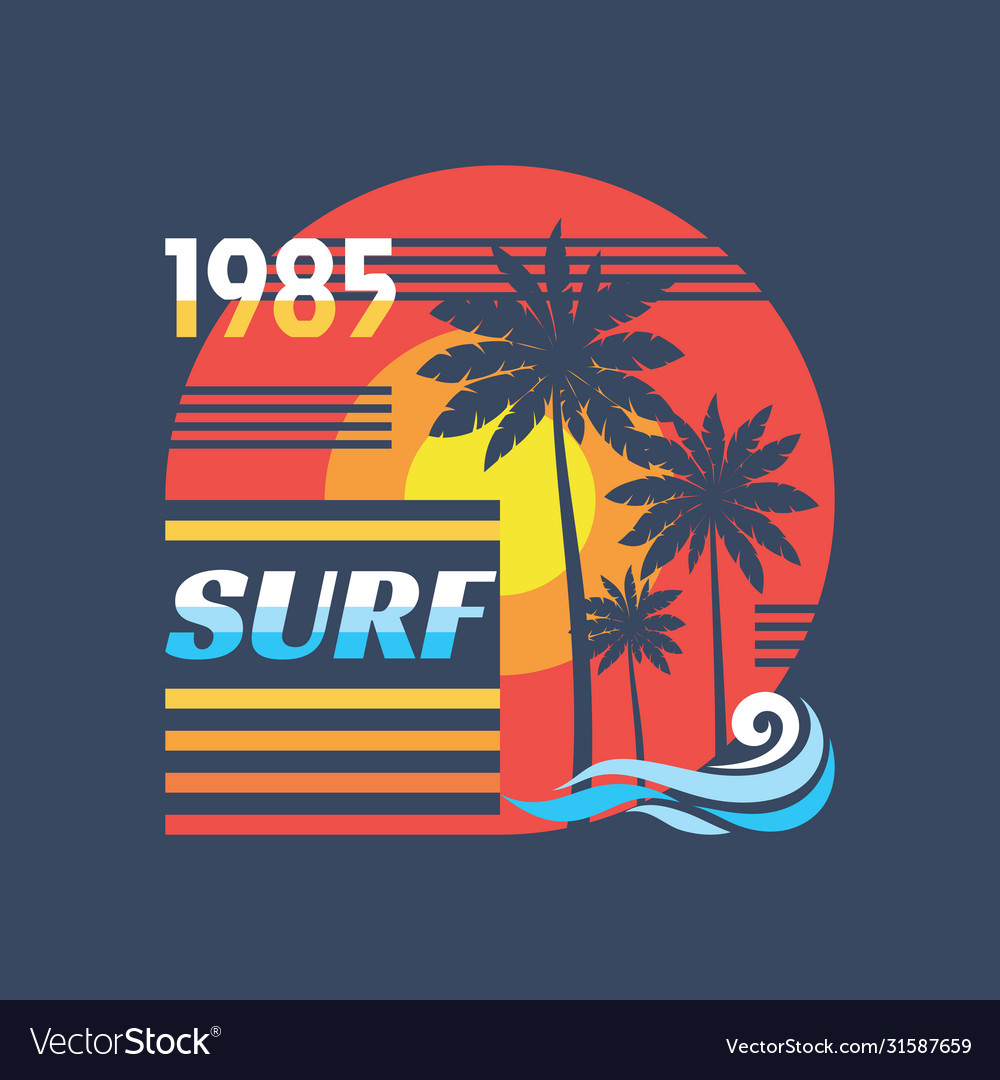 Surf - concept in vintage Royalty Free Vector Image