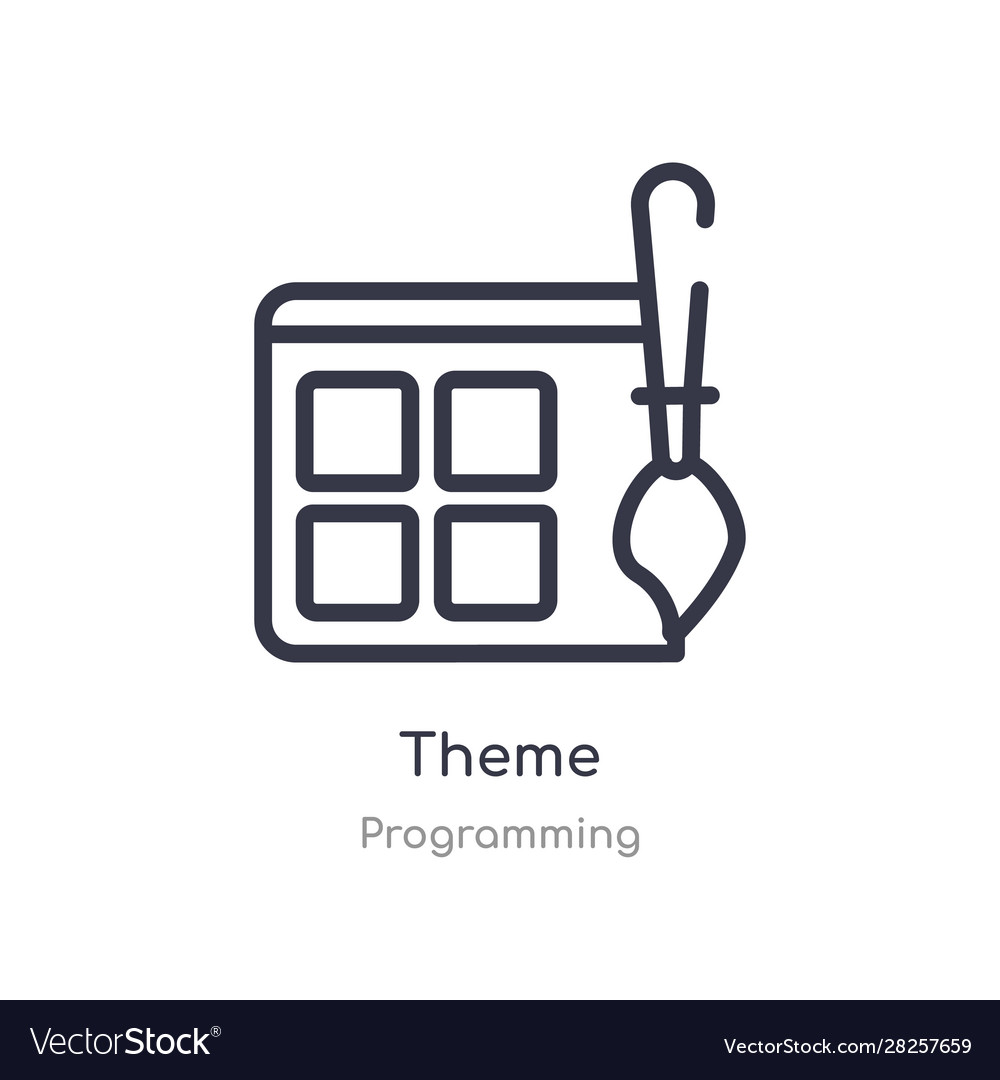 Theme outline icon isolated line from programming