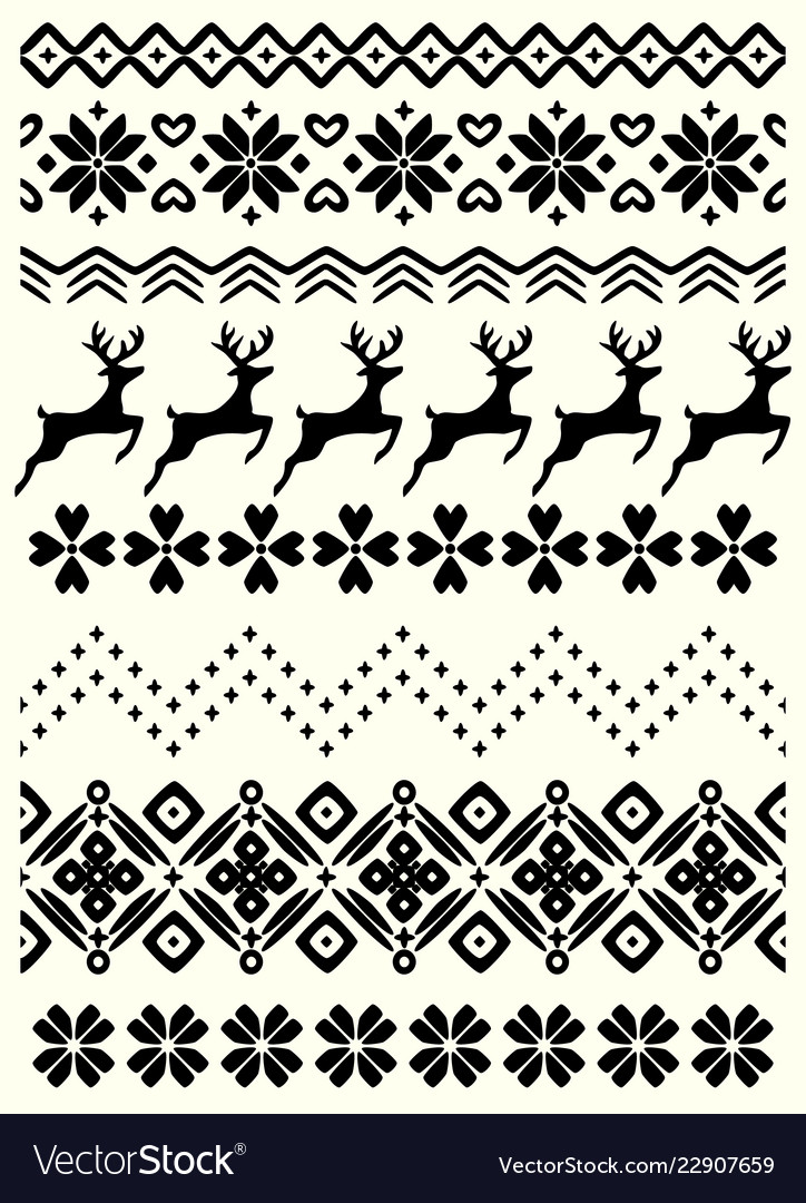 Download Ugly sweater seamless borders Royalty Free Vector Image