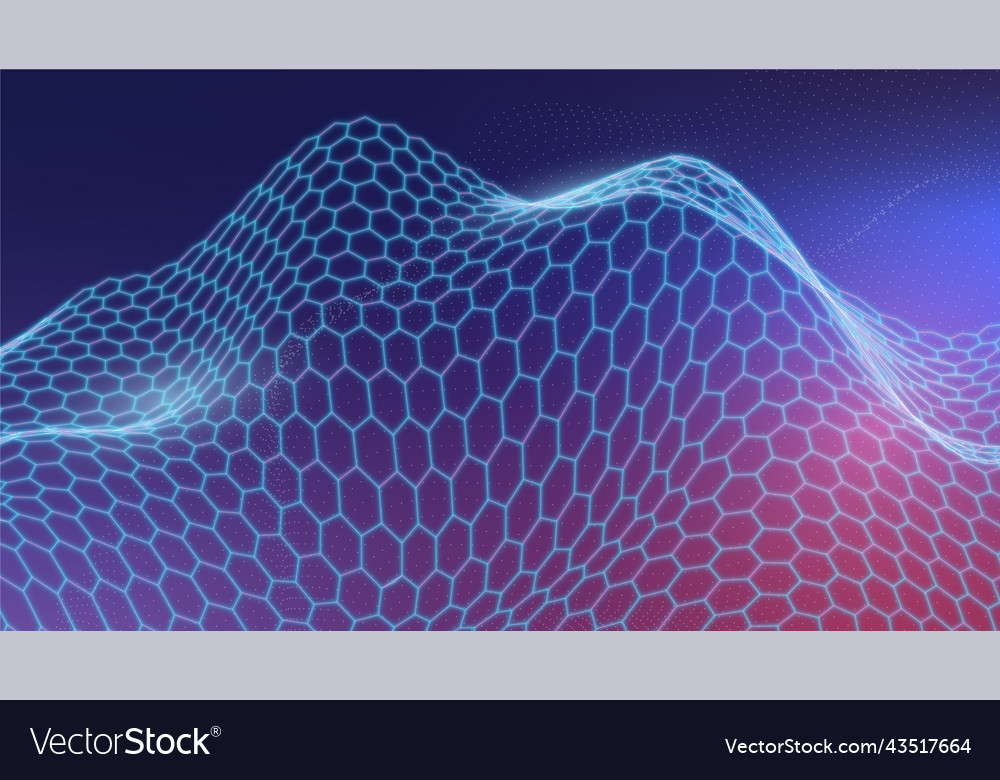 Blue 3d abstract wave pattern background vector image Blue 3d abstract wave pattern background