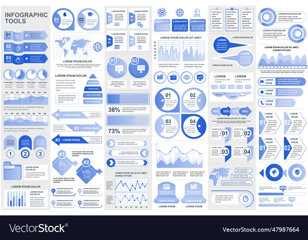 Bundle infographic elements data visualization