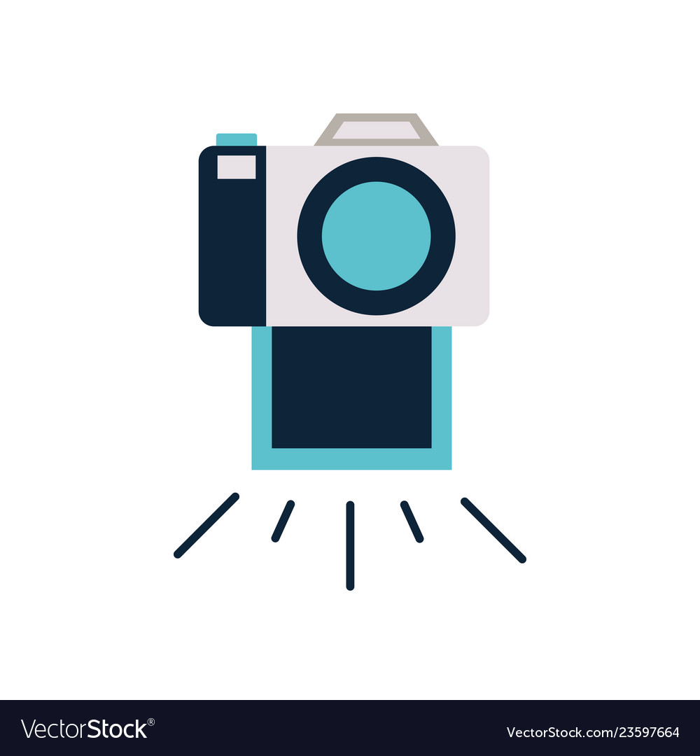 Camera with set icons isolated icon