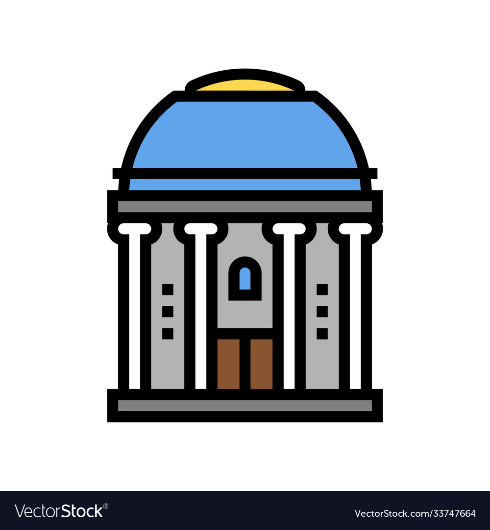 Chapel Building Color Icon Isolated Royalty Free Vector