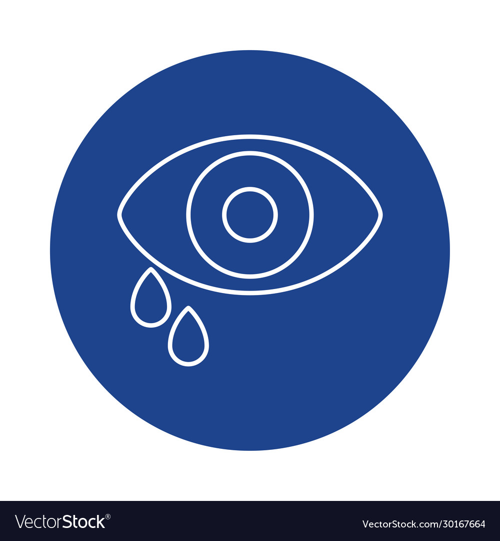 Eye with tear line block style icon