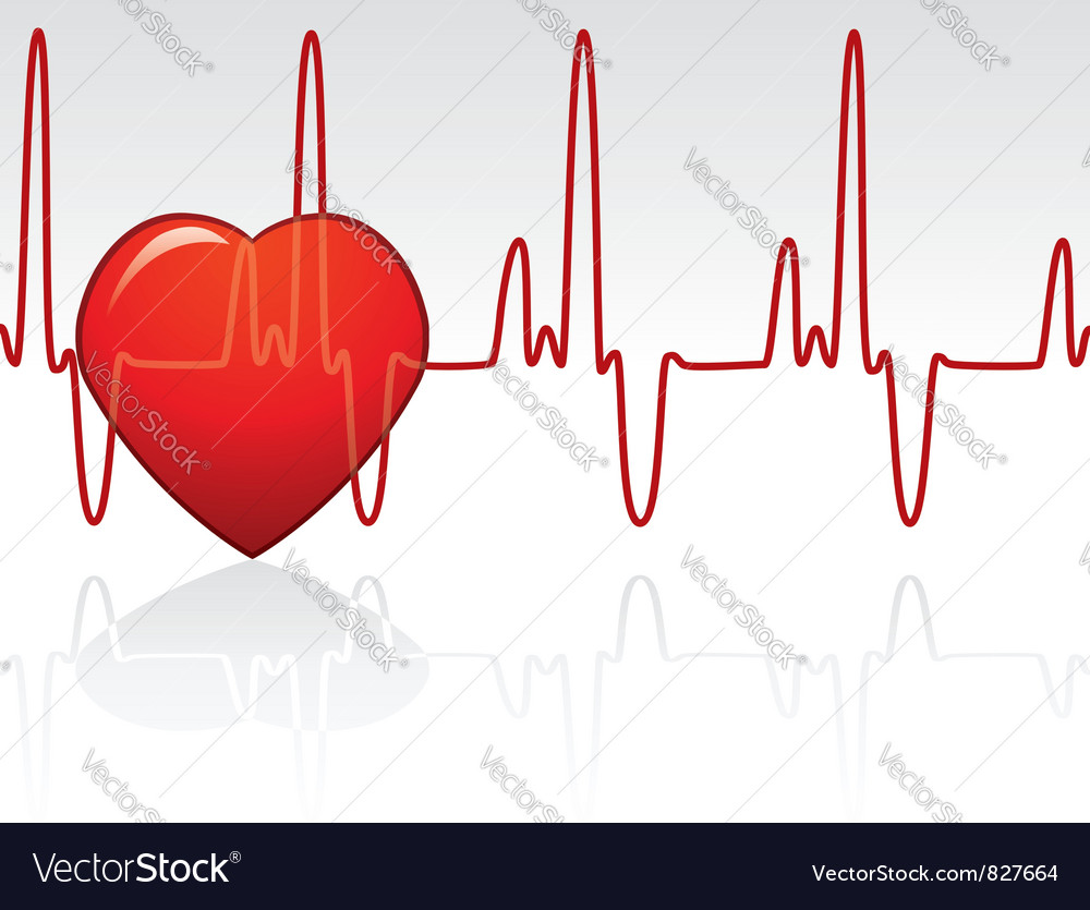 Heart and heartbeat Royalty Free Vector Image - VectorStock