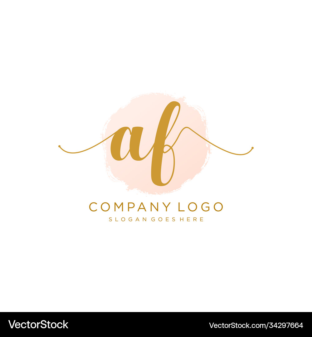 Initial af handwriting logo with circle template Vector Image