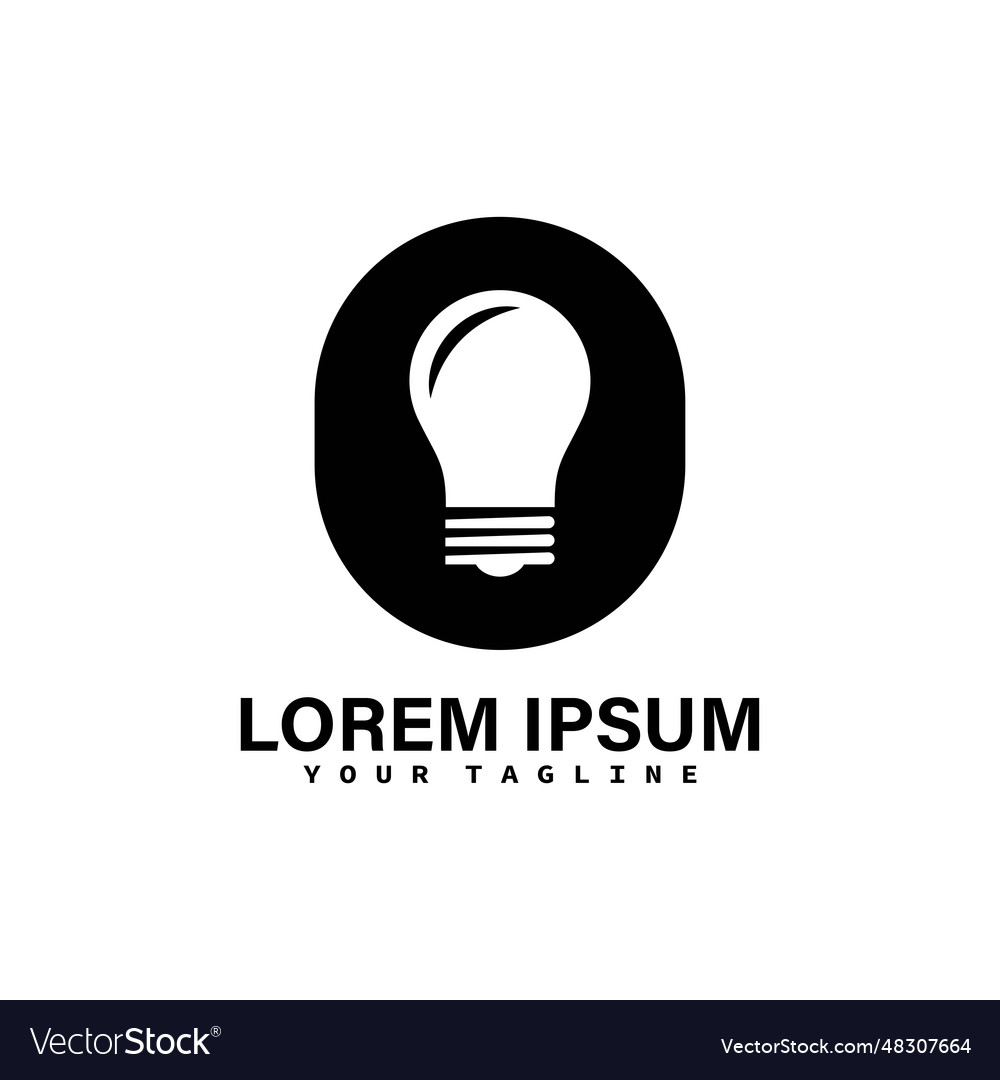 Light bulb line logo template art eco energy Vector Image