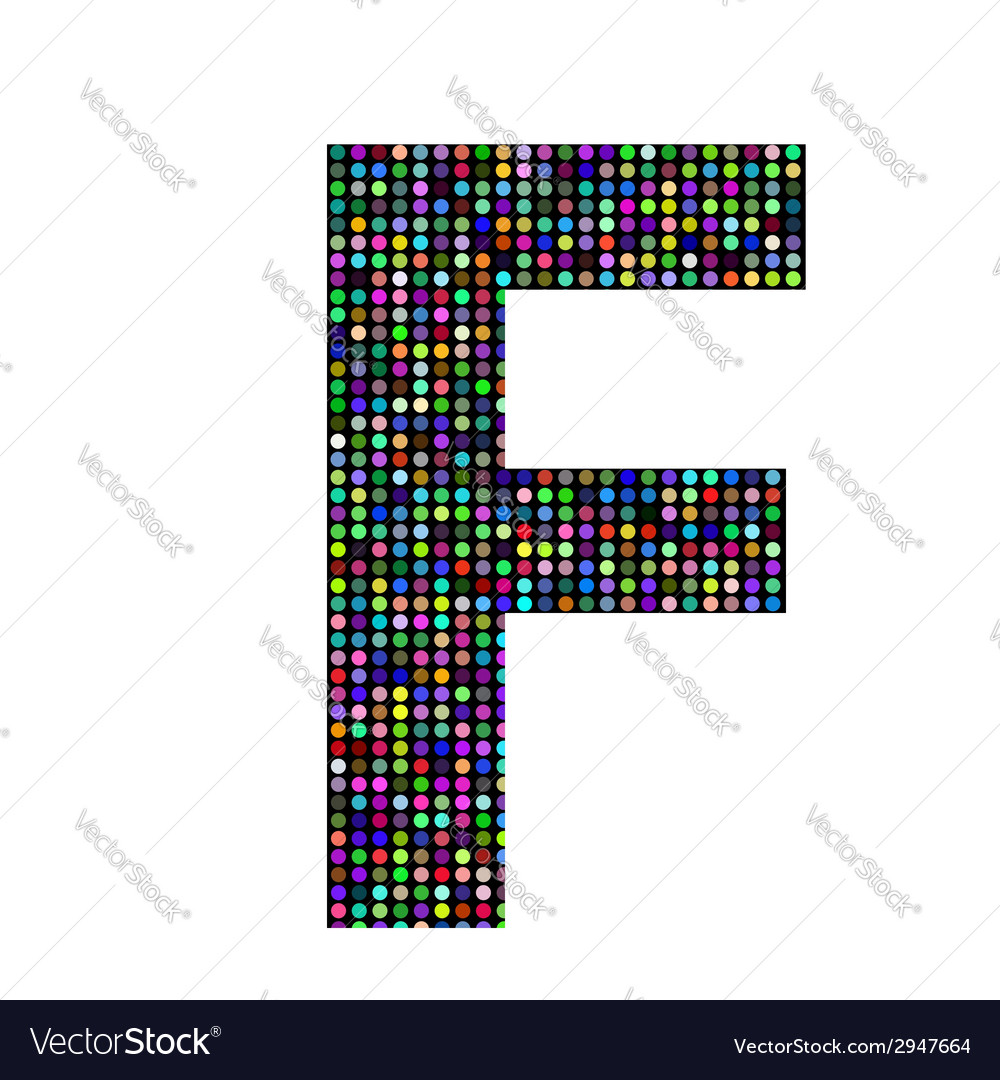 Multicolor letter f