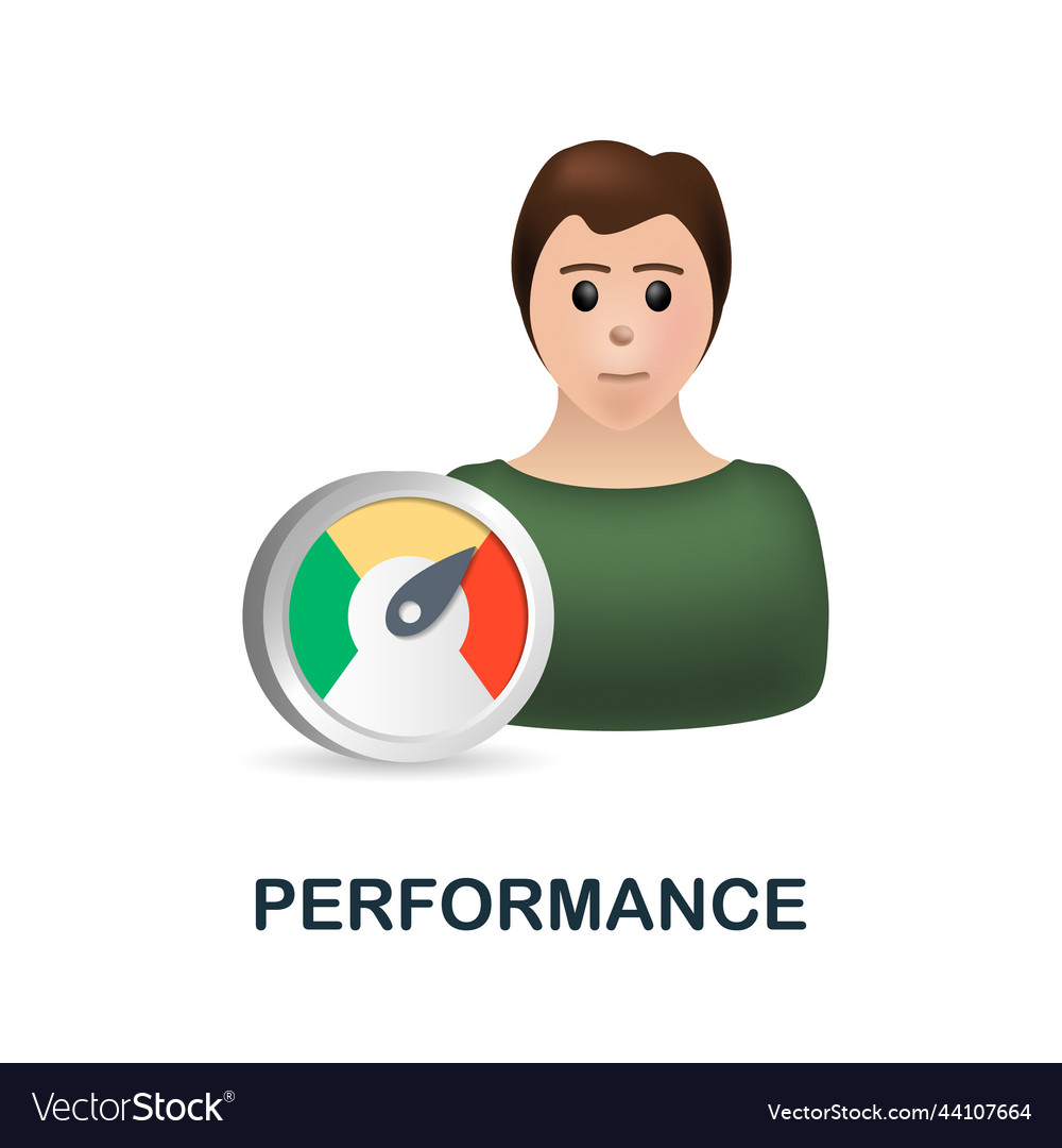 Performance icon 3d from company value collection vector image Performance icon 3d from company value collection