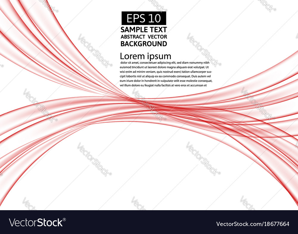 Red lines wave transparent abstract background