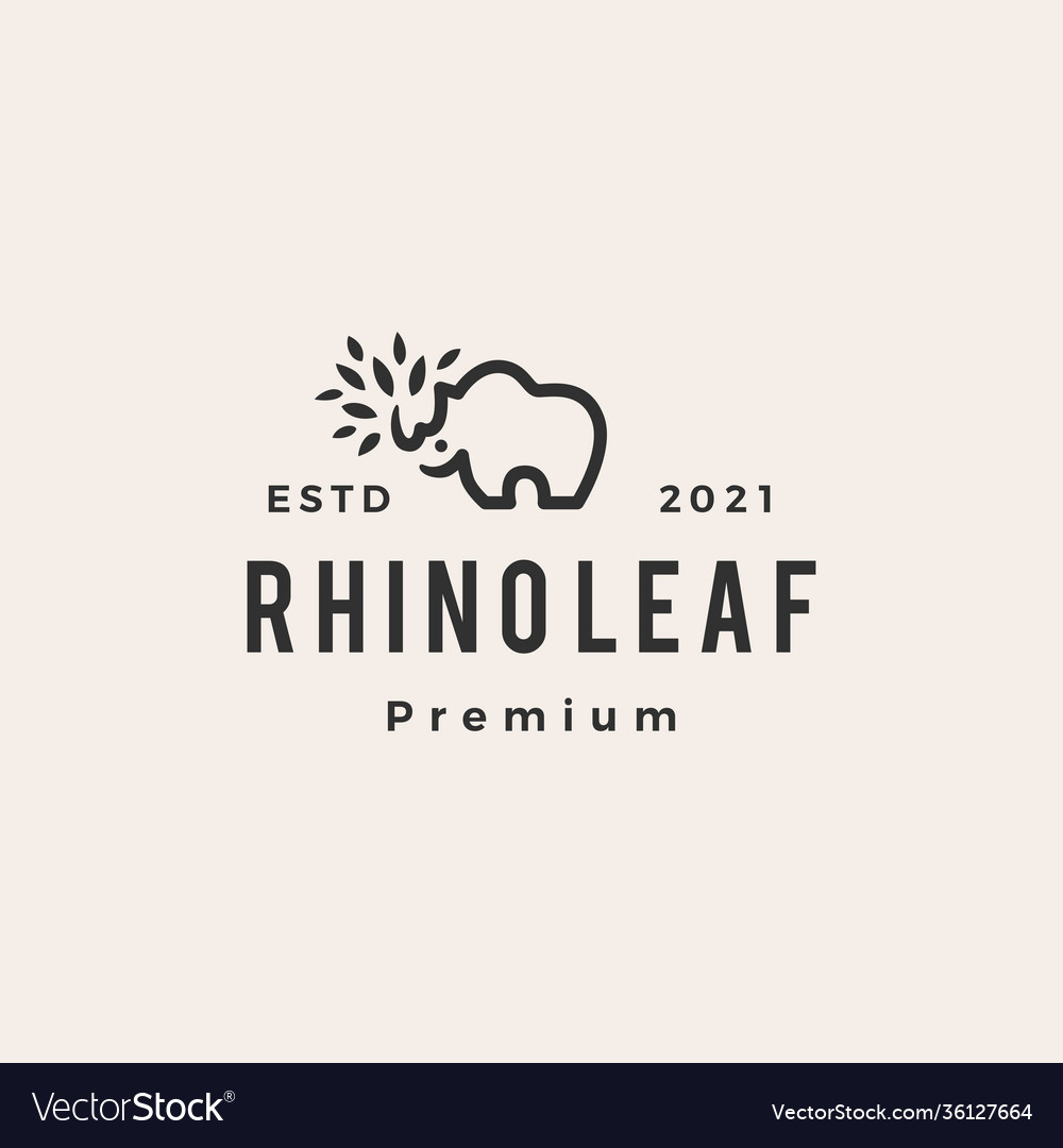 Rhino Blatt Hipster Vintage Logo-Ikone