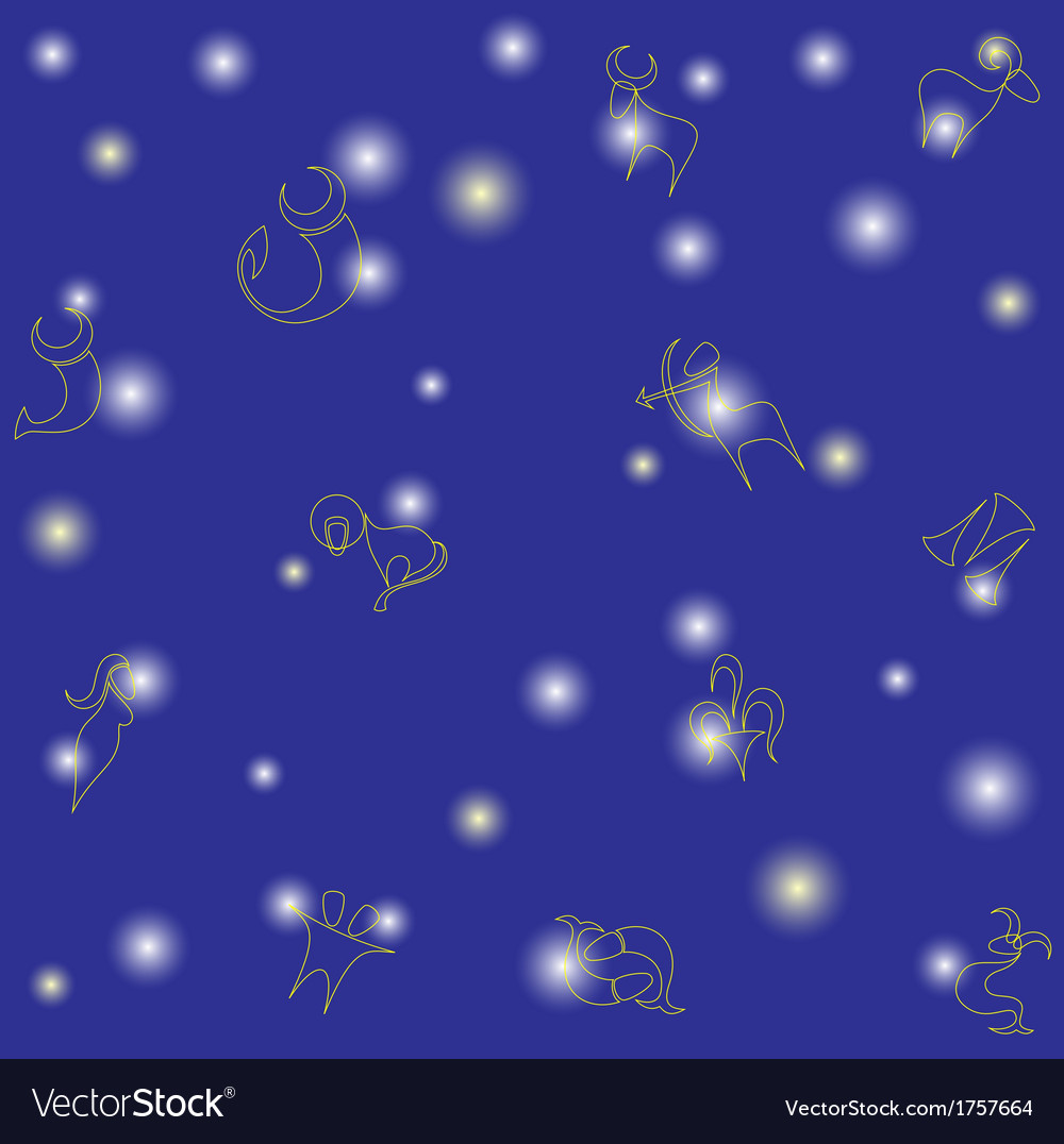 Seamless pattern with Zodiac signs as stars on Vector Image