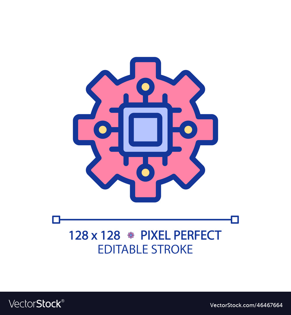 Stem in technology pixel perfect rgb color icon