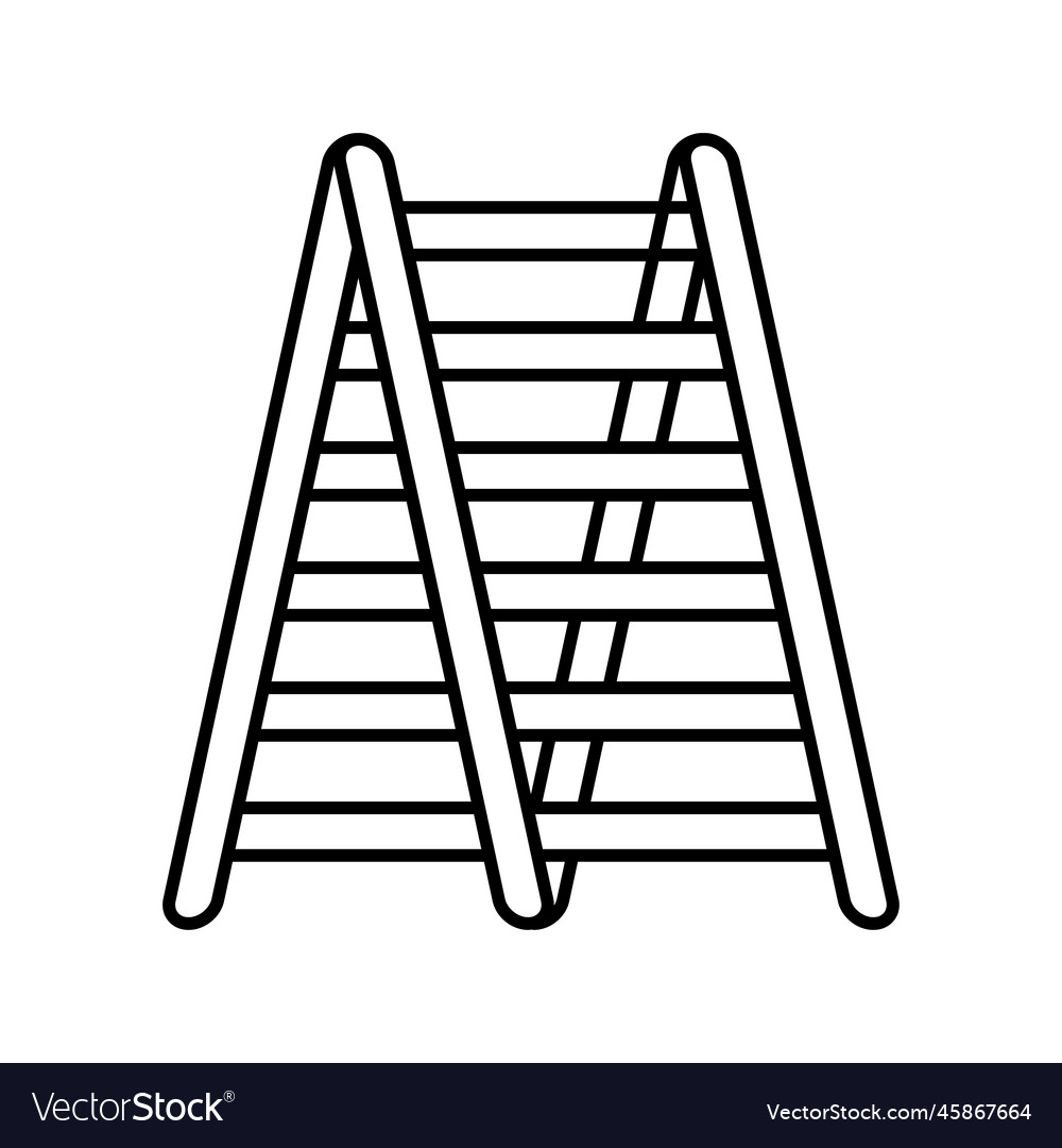 Stepladder outline icon style vector image Stepladder outline icon style