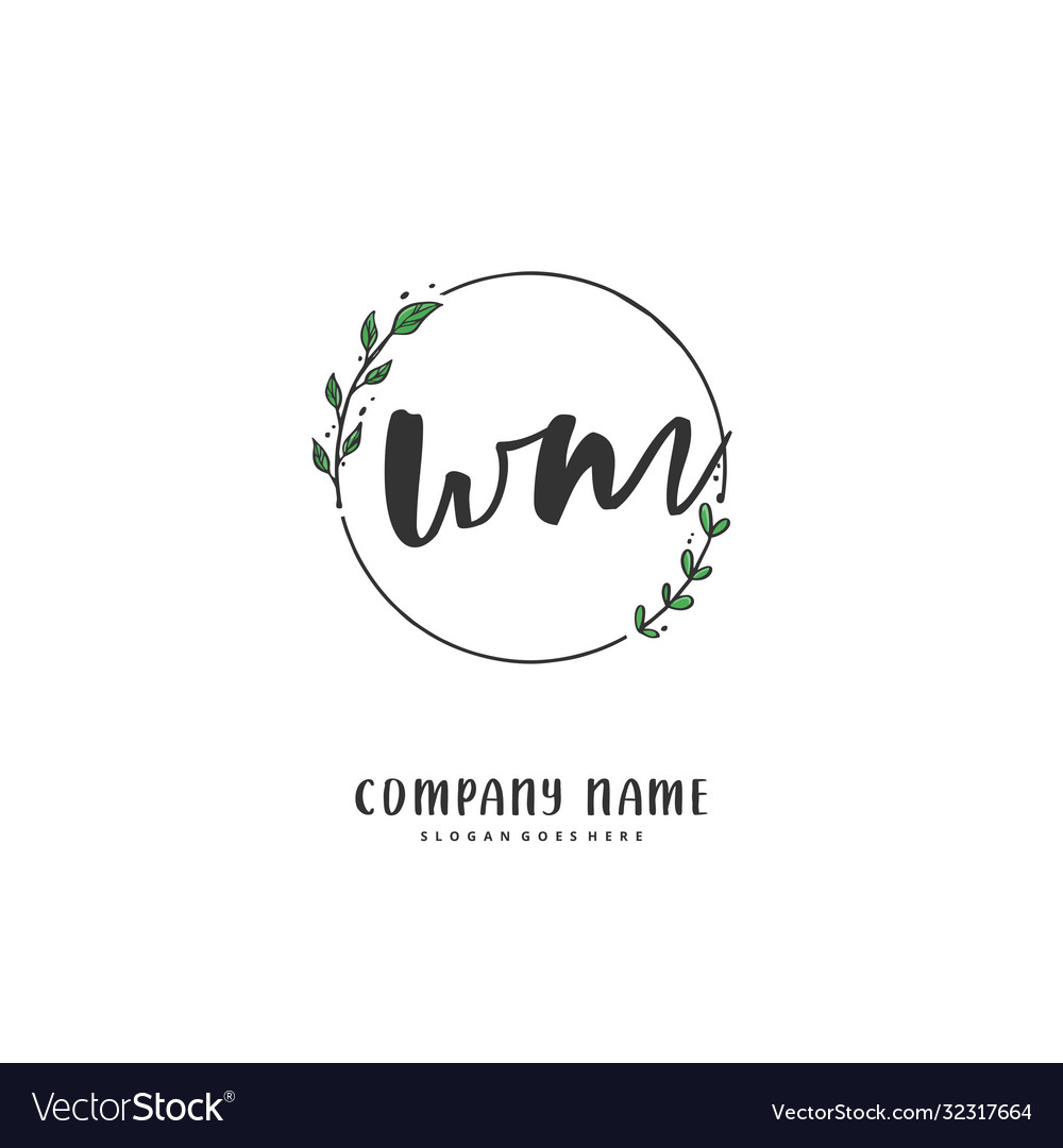 W m wm initial handwriting and signature logo