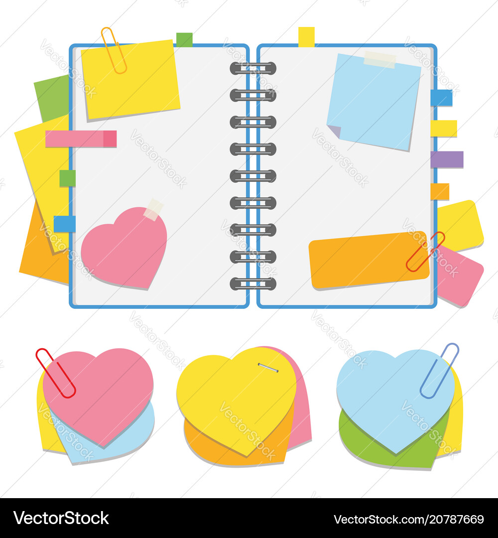 A colored open notepad on spring with clean Vector Image