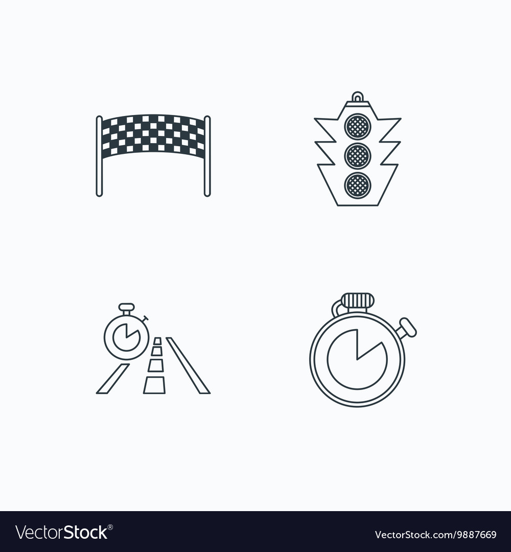 Checkpoint traffic lights and timer icons