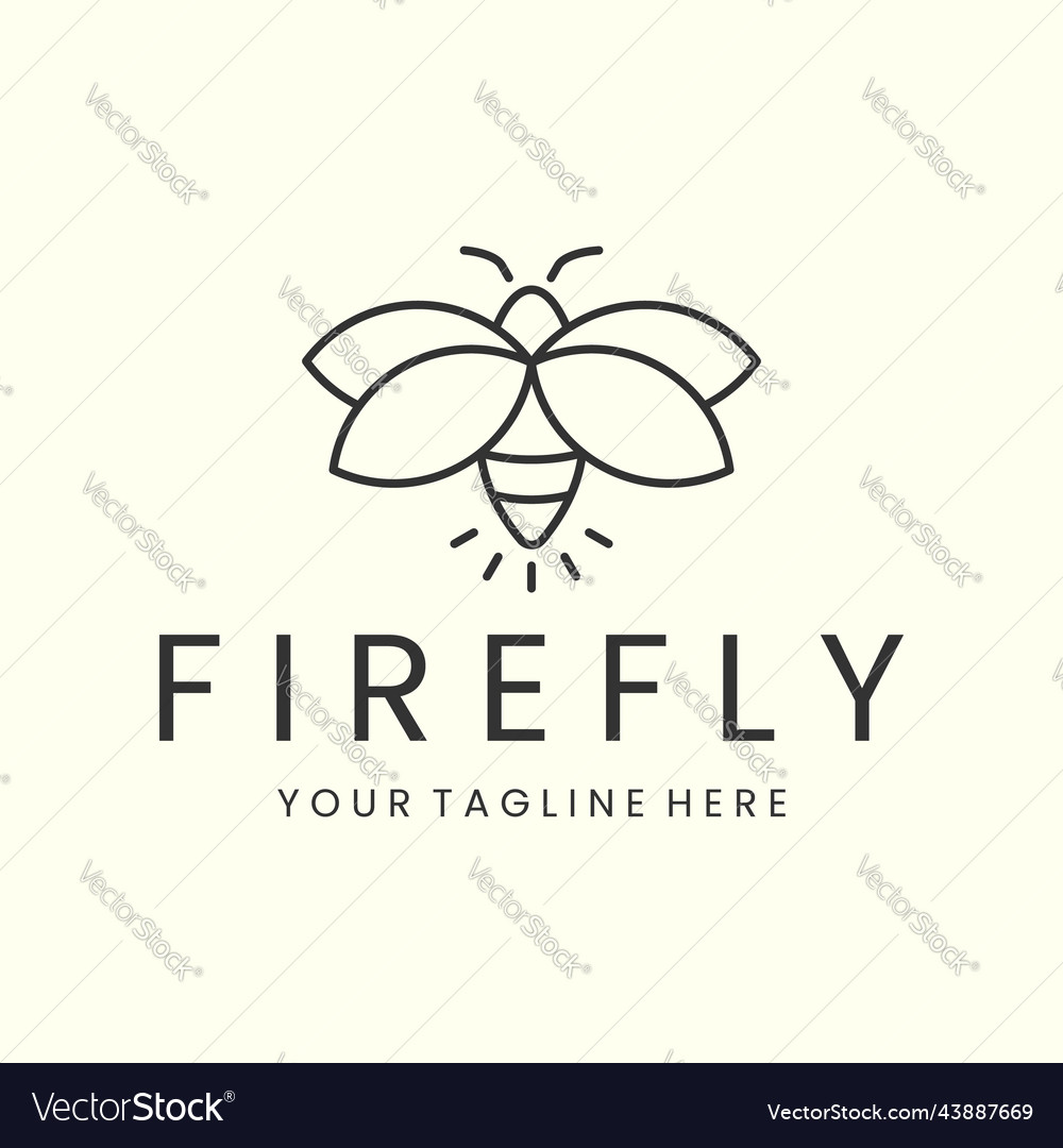 Firefly linear style logo design icon template