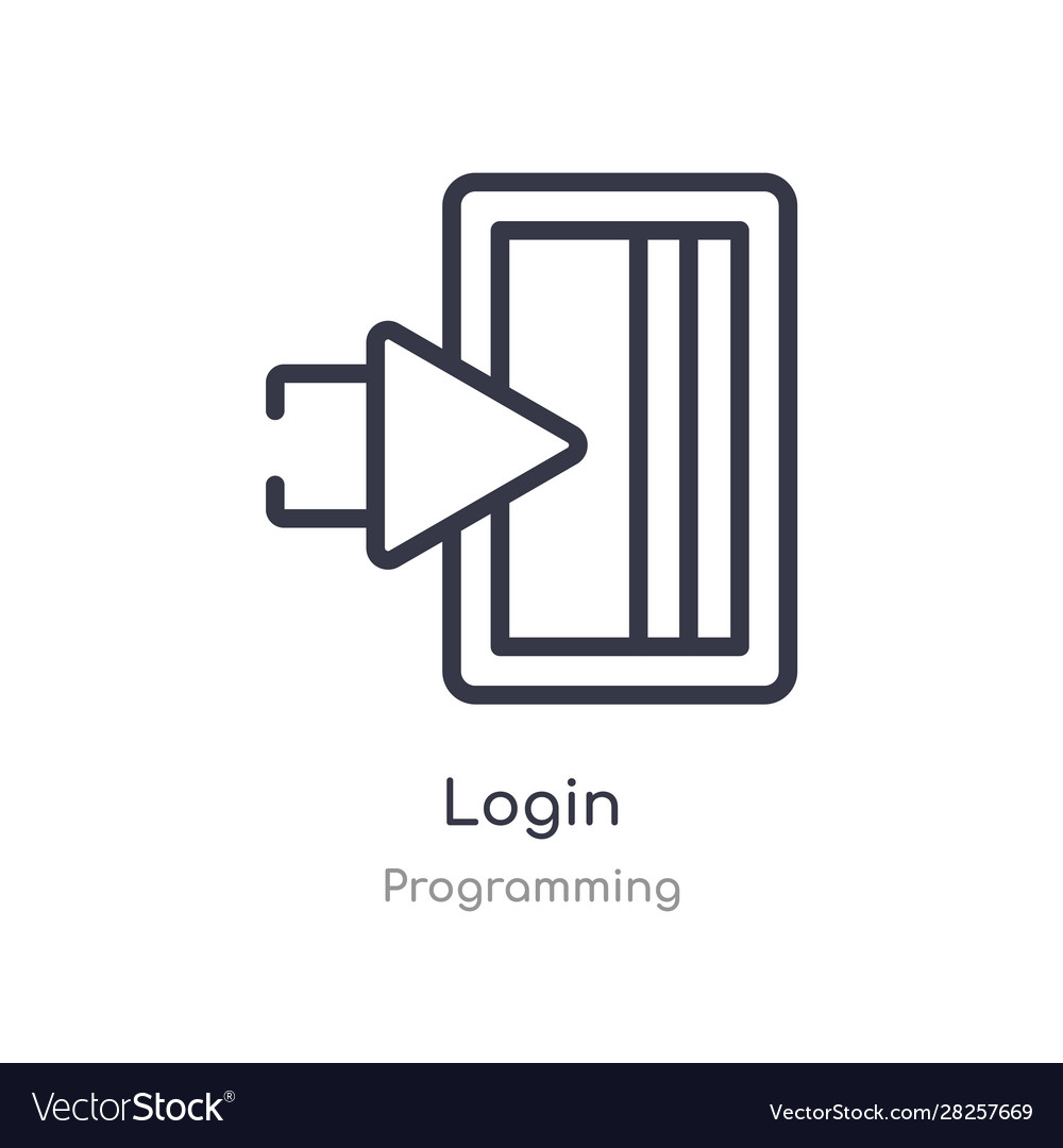 Login outline icon isolated line from programming