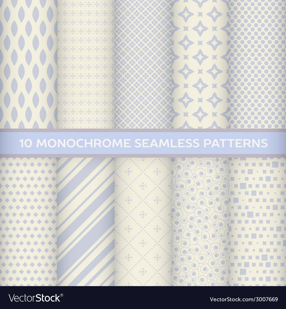 Monochrome Seamless Patterns - Stripes & Stars