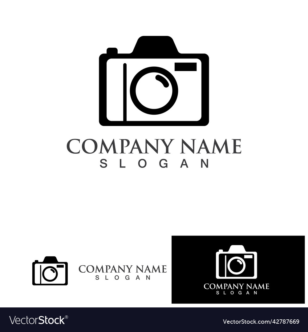 Photography camera logo icon design template Vector Image