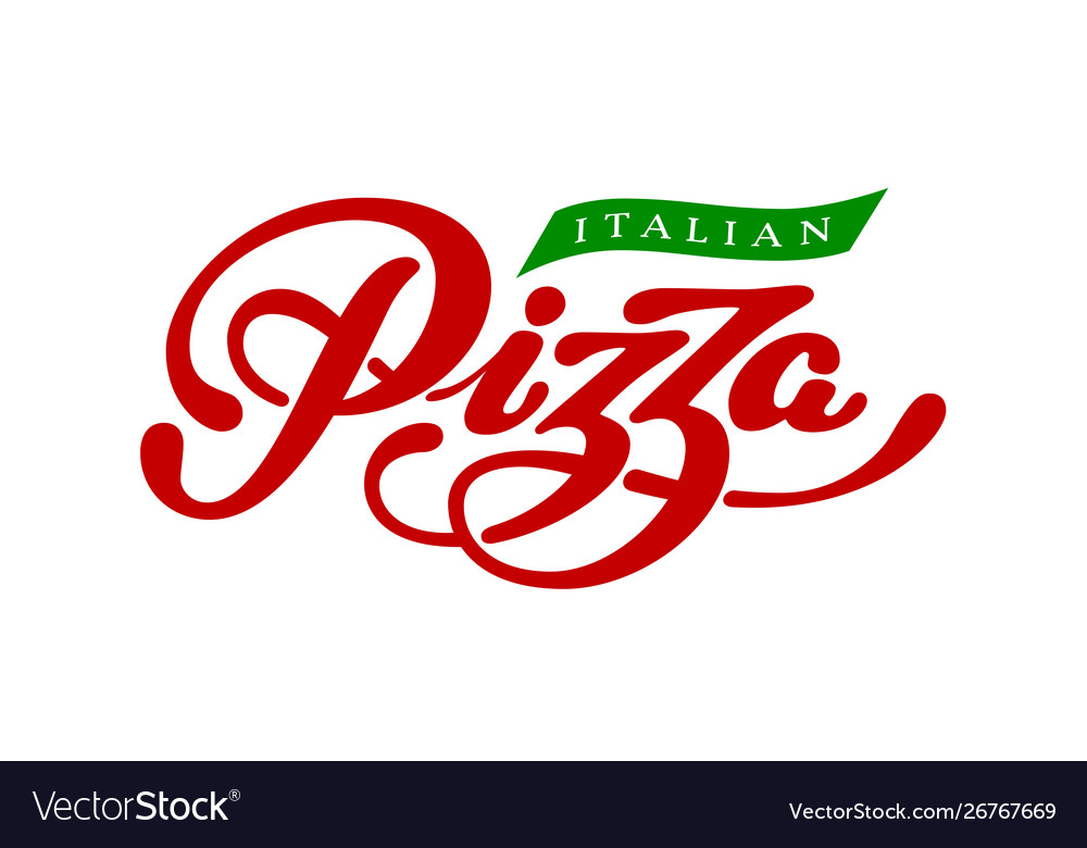 Pizza elegant hand written lettering