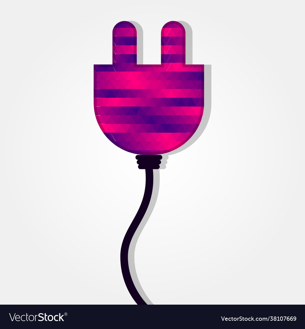Power socket with colorful triangles Vector Image Power socket with colorful triangles
