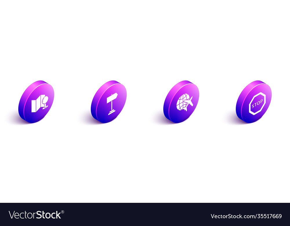 Set isometric folded map with push pin road vector image Set isometric folded map with push pin road
