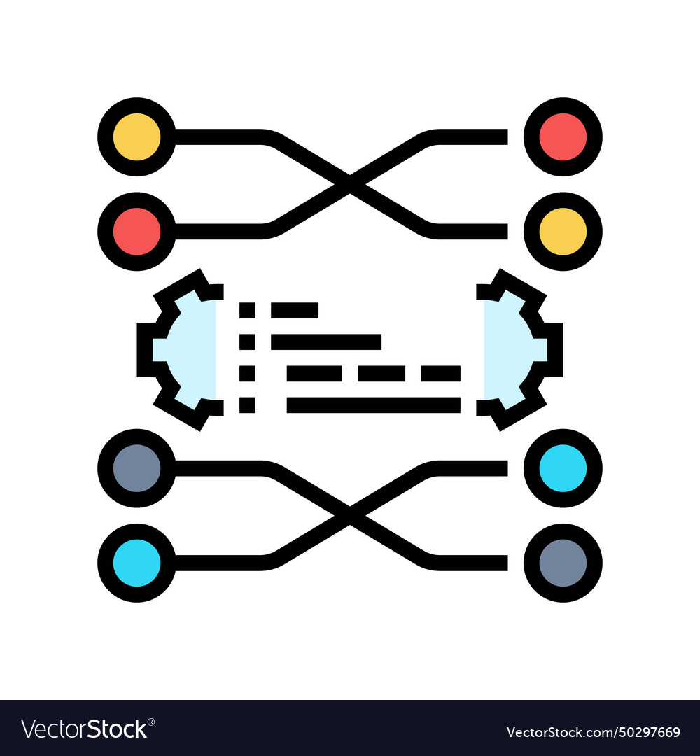 Sorting algorithm color icon vector image Sorting algorithm color icon