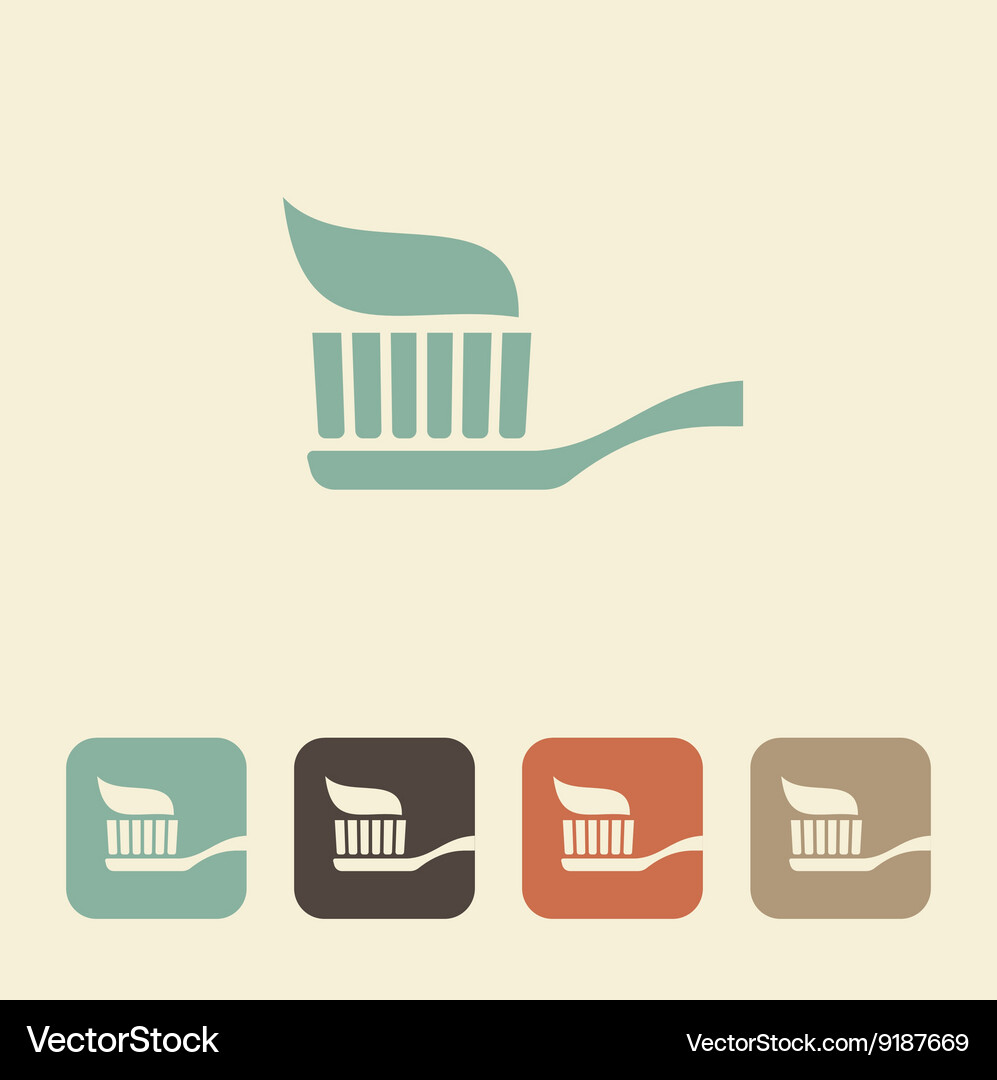 Toothbrush with toothpaste icon Royalty Free Vector Image
