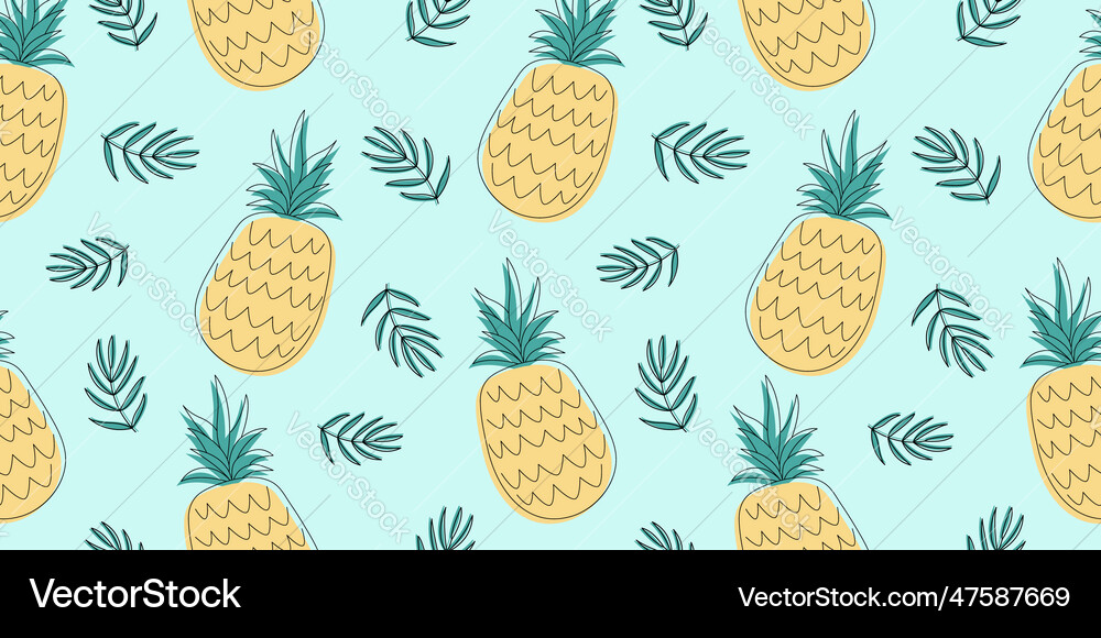 Tropical ananas seamless pattern Royalty Free Vector Image