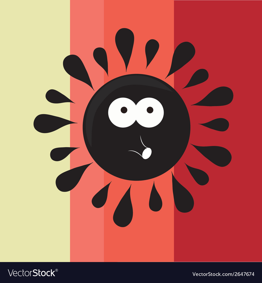 A round happy black sun in texture background