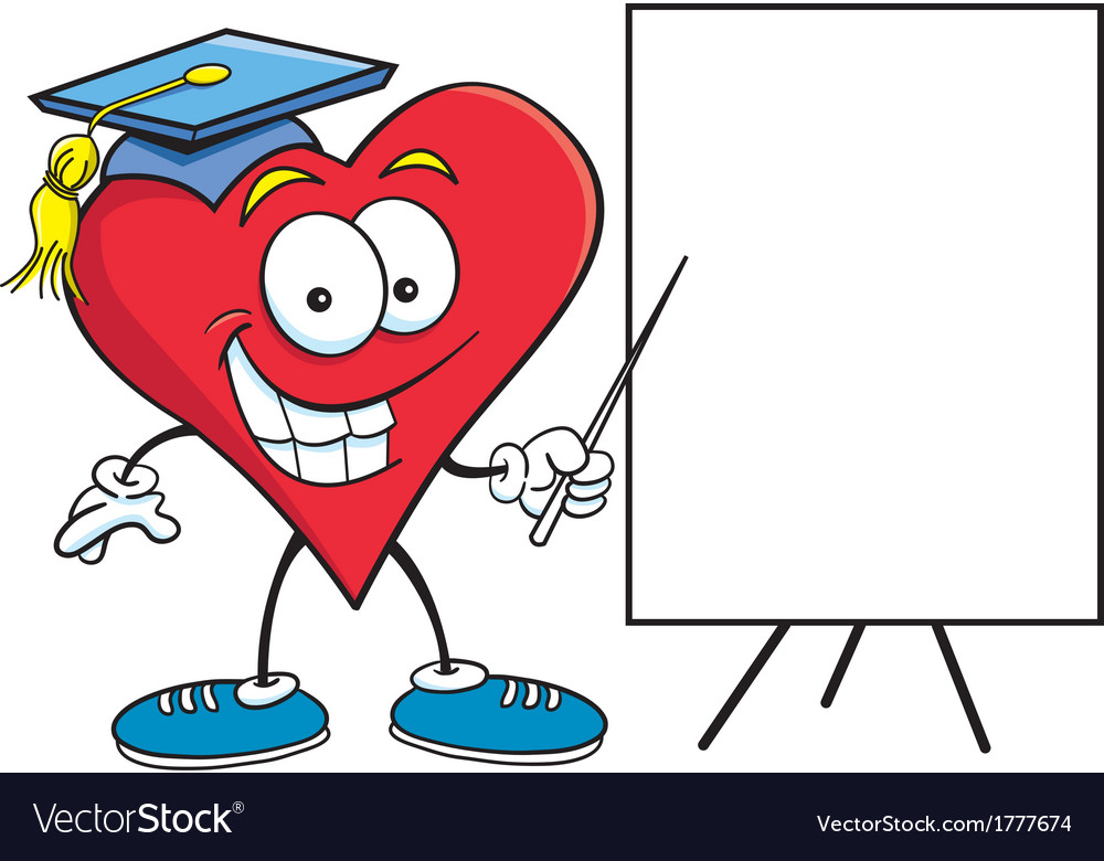 Cartoon heart with sign