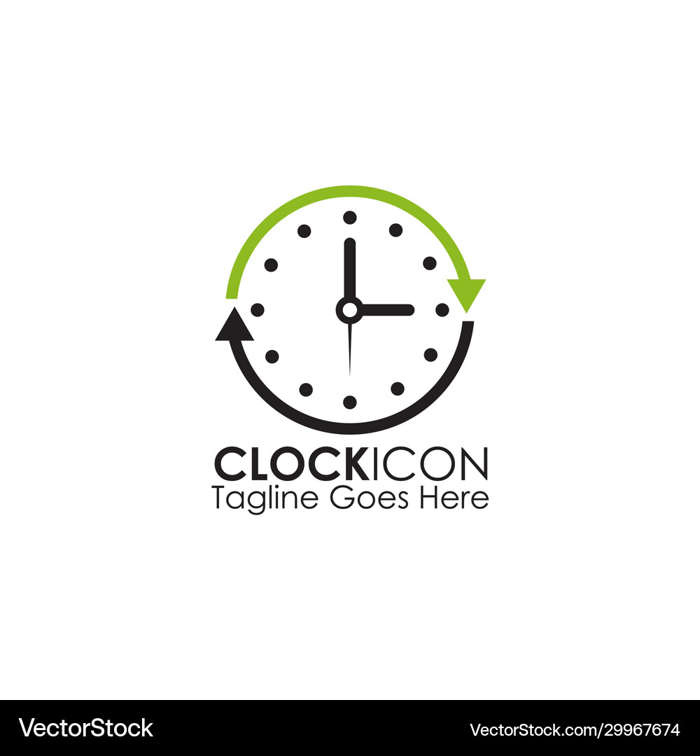 Clock icon logo design template Royalty Free Vector Image