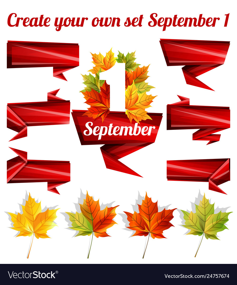 Create your own set autumn leaves vector image Create your own set autumn leaves