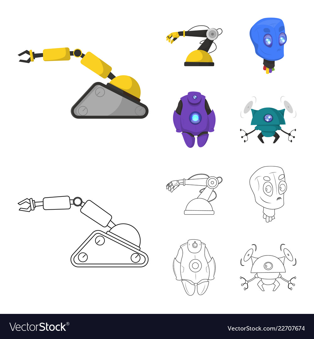 Design of robot and factory icon