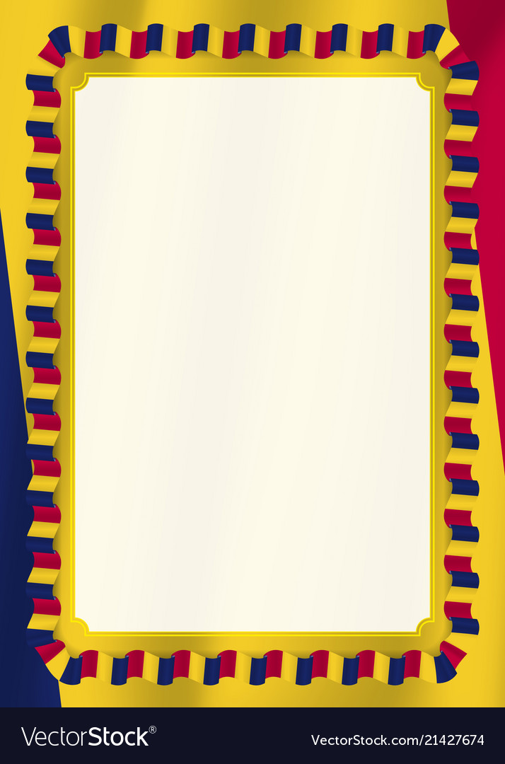 Frame and border of ribbon with chad flag vector image Frame and border of ribbon with chad flag
