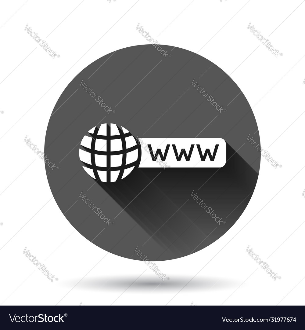 Global search icon in flat style website address