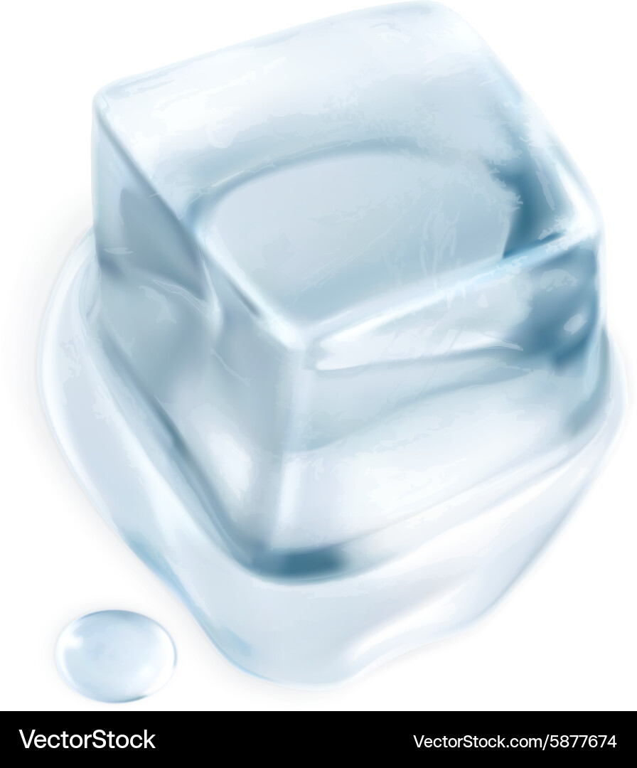 Ice cube isolated on white background Royalty Free Vector