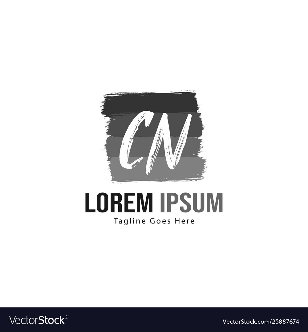 Initial cn logo template with modern frame