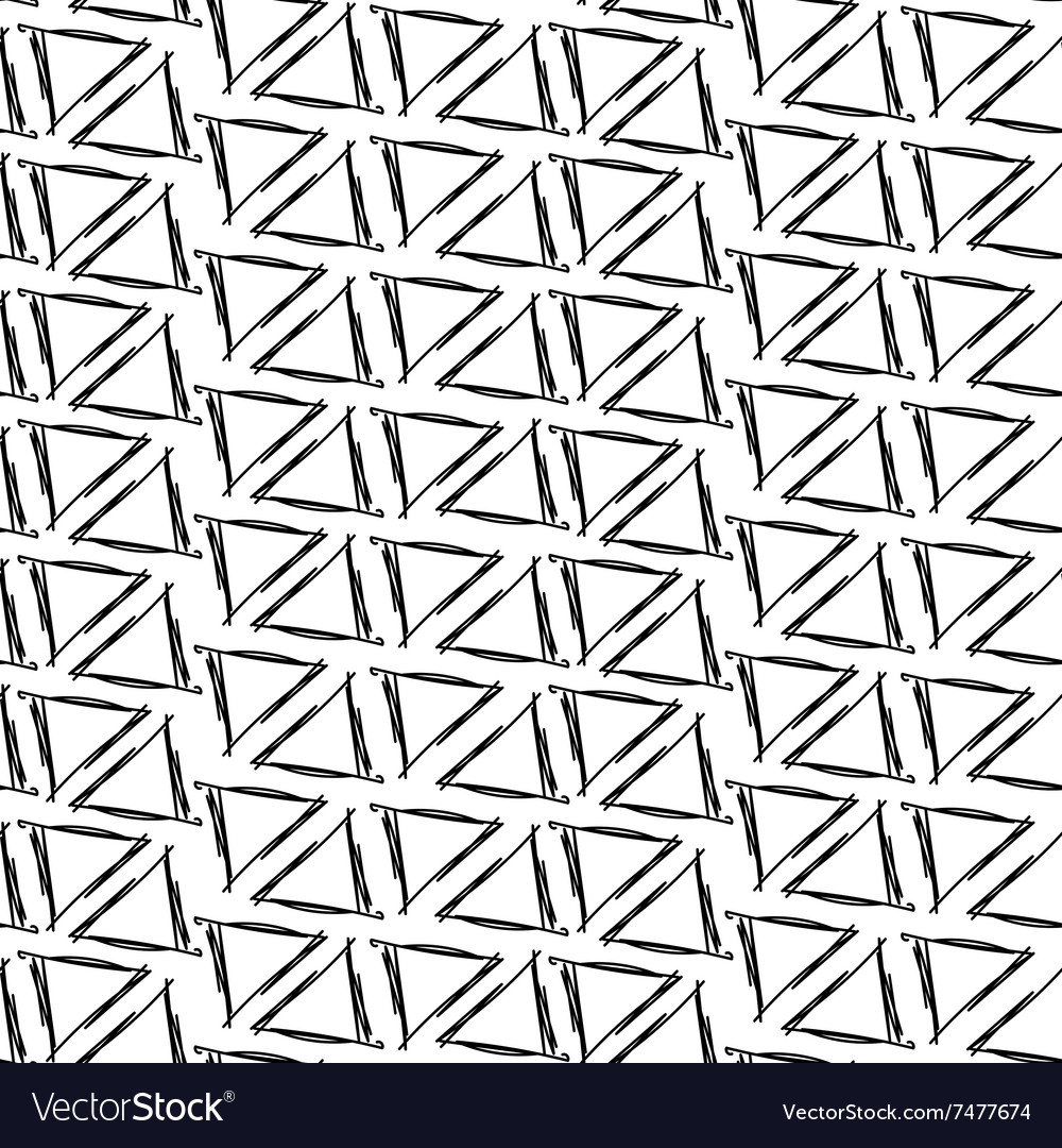 Ink drawing triangles simple background seamless Vector Image