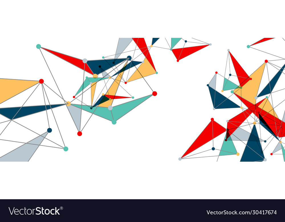 Line points connections triangular technology