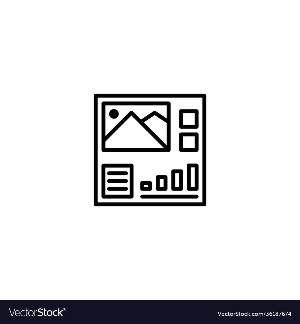 Picture gallery dashboard icon with line style